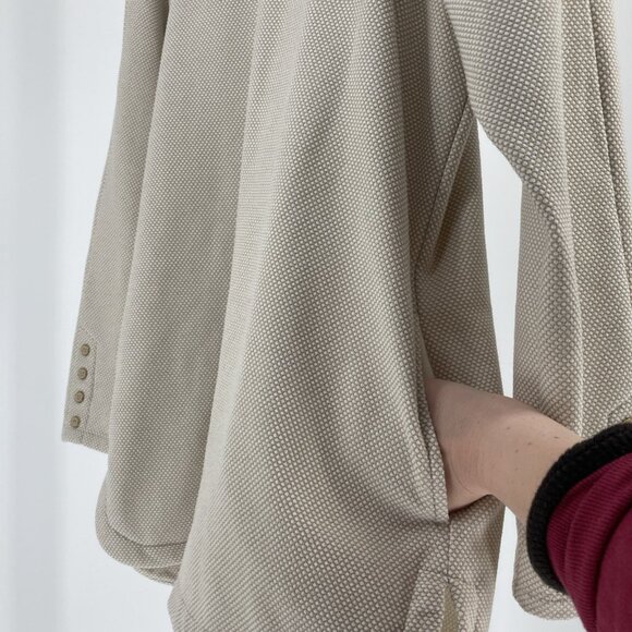 J. McLaughlin Marisa Funnel Neck Fleece Pullover Sz Large Top Beige Tan Buttons - Picture 8 of 16